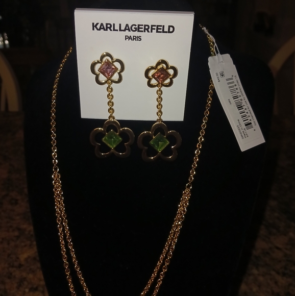 Karl Lagerfeld NWT Necklace And Earrings (45) - Picture 4 of 11